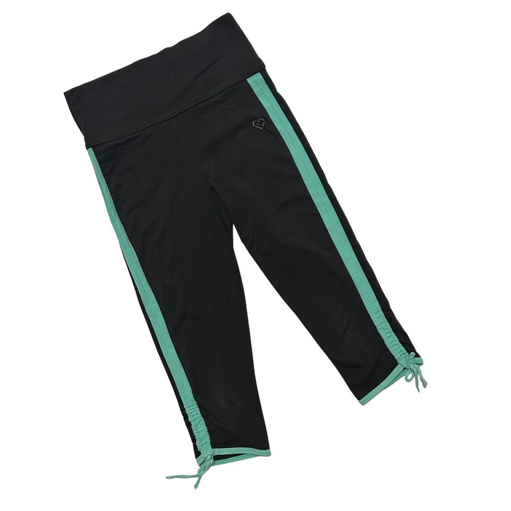 Aeropostale Women’s Live Love Dream  Black and Green Capris Tie String Leggings